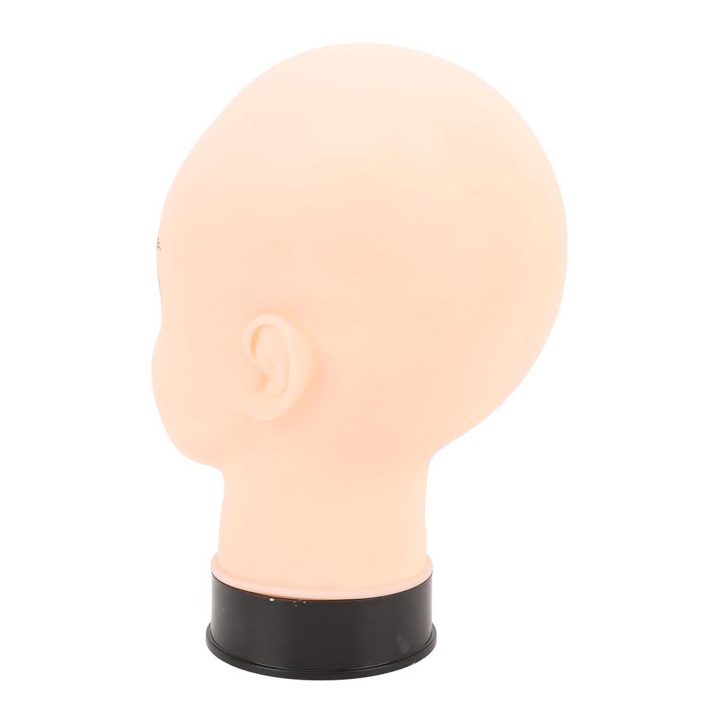 PVC Mannequin Head Bald Head Model with Universal Stand Interface for Wig Making Hat Display and Massage Training