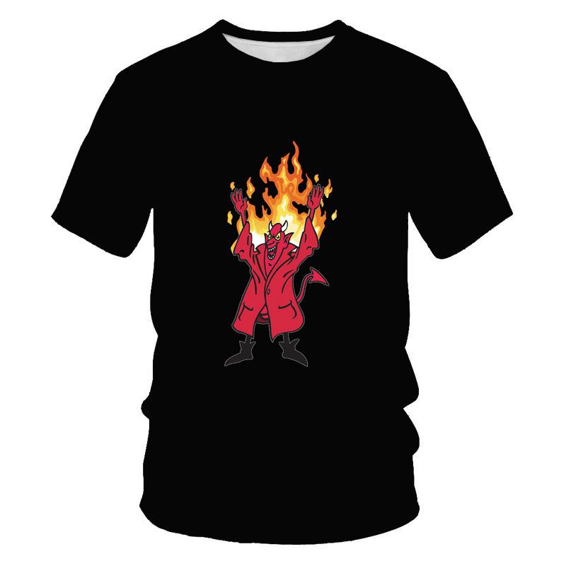 Sommer Herren T-Shirt 3D-Druck T-Shirts Graffiti Malerei Muster Lose Rundhals Kurzarm Tops Männer