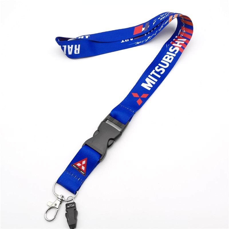 Lanyard Nylon Printing Car Logo Keychain Motorcycle Auto Keyring for Mitsubishi Lancer EX Outlander ASX Ralliart Pajero 4 l200 MK3