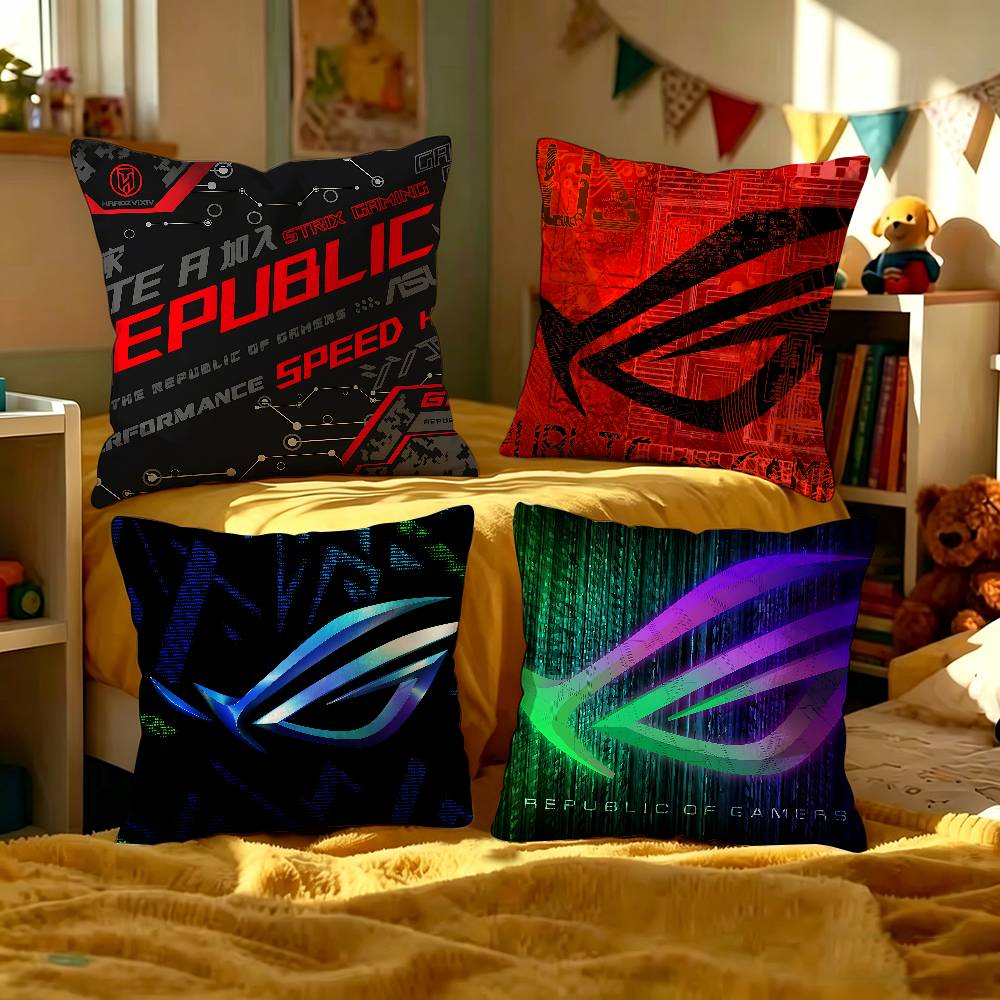 ROG Logo Pillow Gift Home Office Decoration Pillow Bedroom Sofa Car Cushion CoverPillow Case