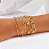 Modisches 18 Karat Vergoldetes Klobiges Ovales Gliederketten Armband aus Edelstahl für Damen, Luxuriöser Minimalistischer Wasserdichter Schmuck Geschenk