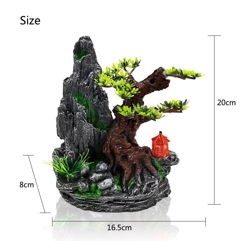 Resin Aquarium Rockery Mountain Decoration Artificial View Rock Cave Stone Tree Fish Tank Ornament Aquarium Decor Home