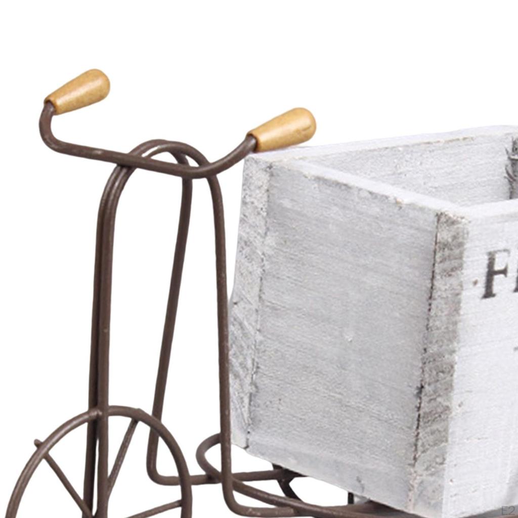 Flower Basket European Style Decoration Handmade Iron Wood Storage Box Unique Container for Wedding