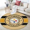 Pittsburgh Steelers Round Area Rug,Carpet Rug for Living Room Bedroom Sofa Playroom Decor,Non-slip Floor Mat