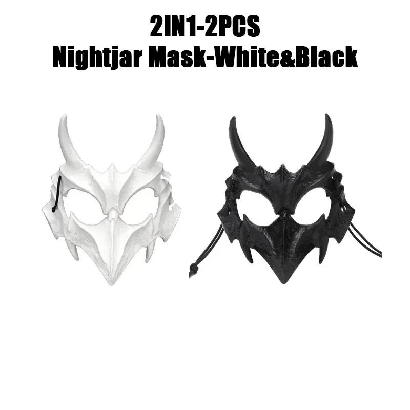 Half Face Skull Mask with Long Teeth Demon Skeleton Design for Party Halloween Cosplay Costume Prop Terror Masquarade Mask