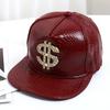 Cappellino da baseball in pelle PU con motivo coccodrillo, nuovo modello primaverile, cappellino trendy hip hop con teschio incrociato, visiera piatta