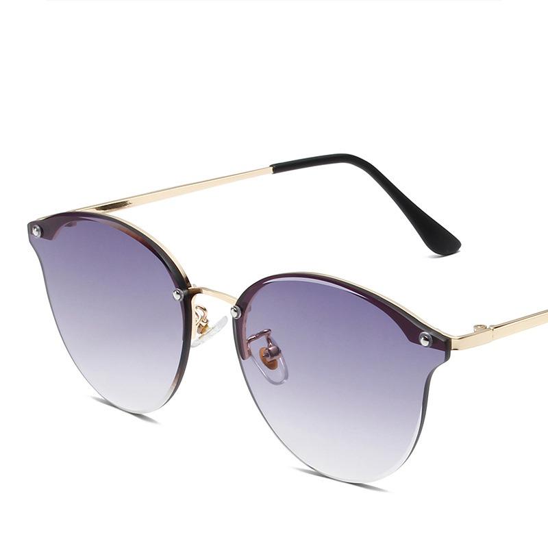 Óculos de sol estilo olho de gato feminino clássico não polarizado, óculos leves sem aro de metal, óculos antirreflexo para viagem