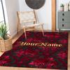 Rose Customize Text Floor Rug Office Rug Suitable for Hallway Kitchen Outdoor Game Room Anti-slip Rug Office Home Decor Best for Christmas
