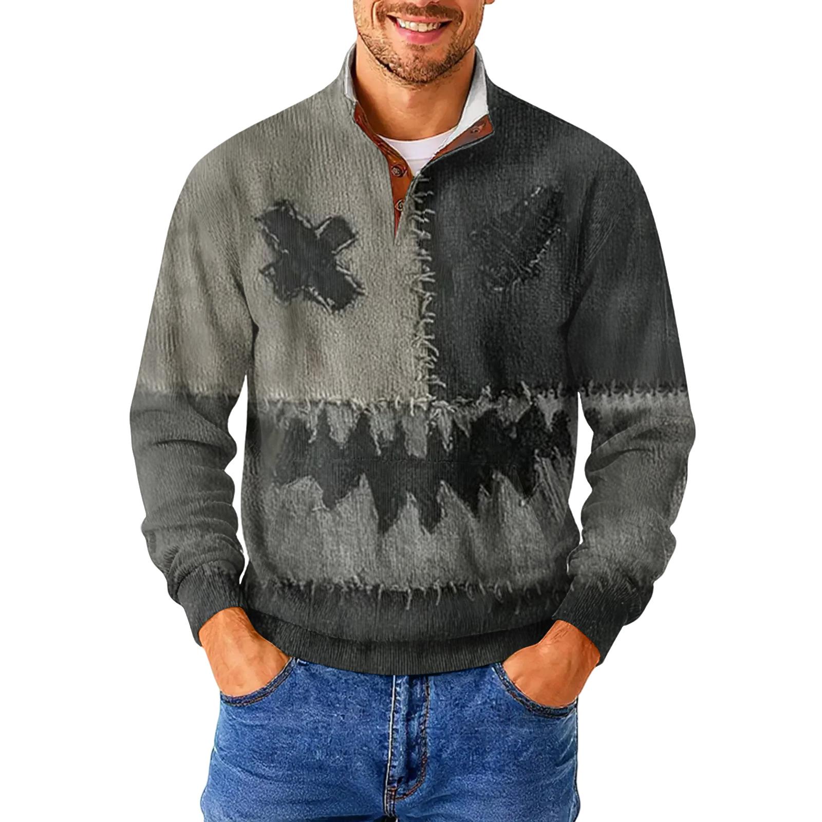 Мужская толстовка с воротником-стойкой на открытом воздухе, повседневные свитера, топы XL