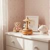 Rotating Carousel Wooden Carousel Music Box Wooden Material Musical Jewelry Box  Children's Toys