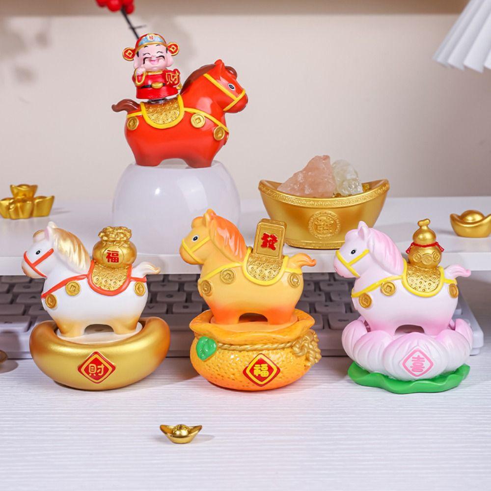 Random 1PC Cute Pony Ornament Kawaii Zodiac Horse Figurines Horse Mascot  Desktop Ornament