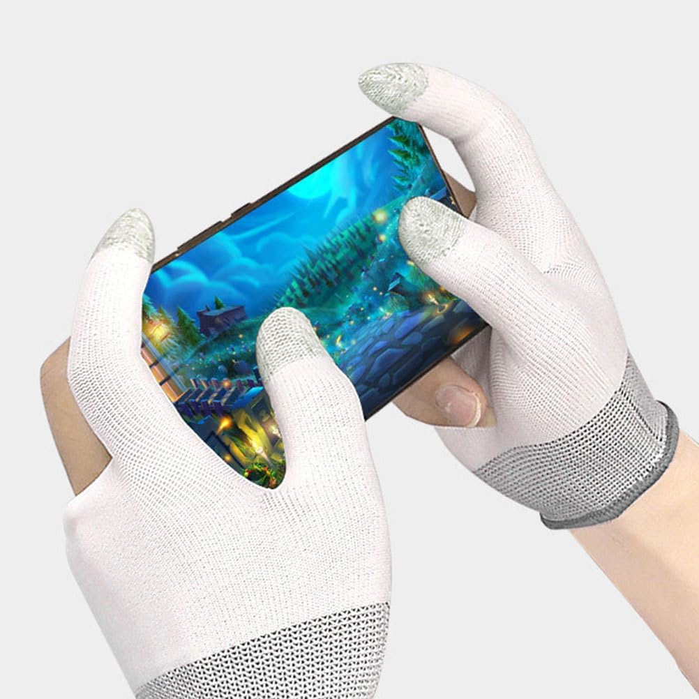BESPORTBLE 2 Pairs Gaming Finger Gloves - Touchscreen Sleeves for Mobile Gaming, Esports & Free Fire - Breathable Nylon & Graphene for Sweaty Hands,