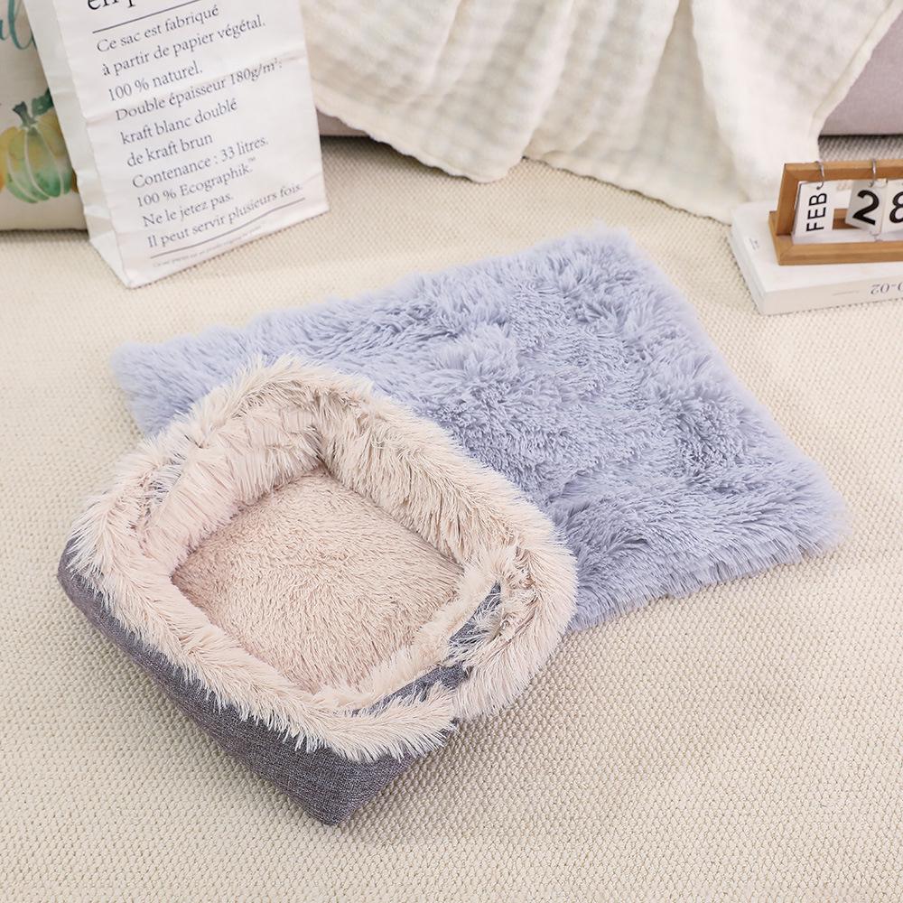 Dual-Use Fleece Pet Bed: Warm Cat Nest & Dog Mat for Autumn/Winter