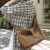 Student Messenger Bag Solid Color Crossbody Bag Men Canvas Bag Women's Large Capacity Commuter Shoulder Bag