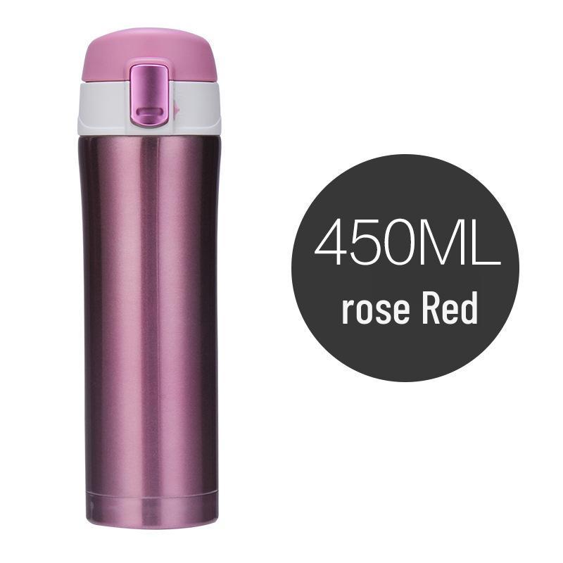 Copo Térmico de Aço Inoxidável com Abertura de um Clique - Presente da Loja 4S