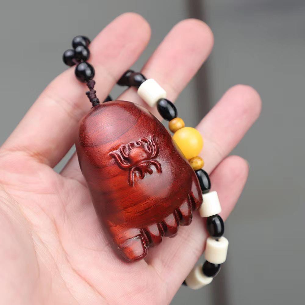 Small-Leaf Red Sandalwood Pendant: Wealth-Attracting Pixiu, Gourd, Dragon, Tortoise Design