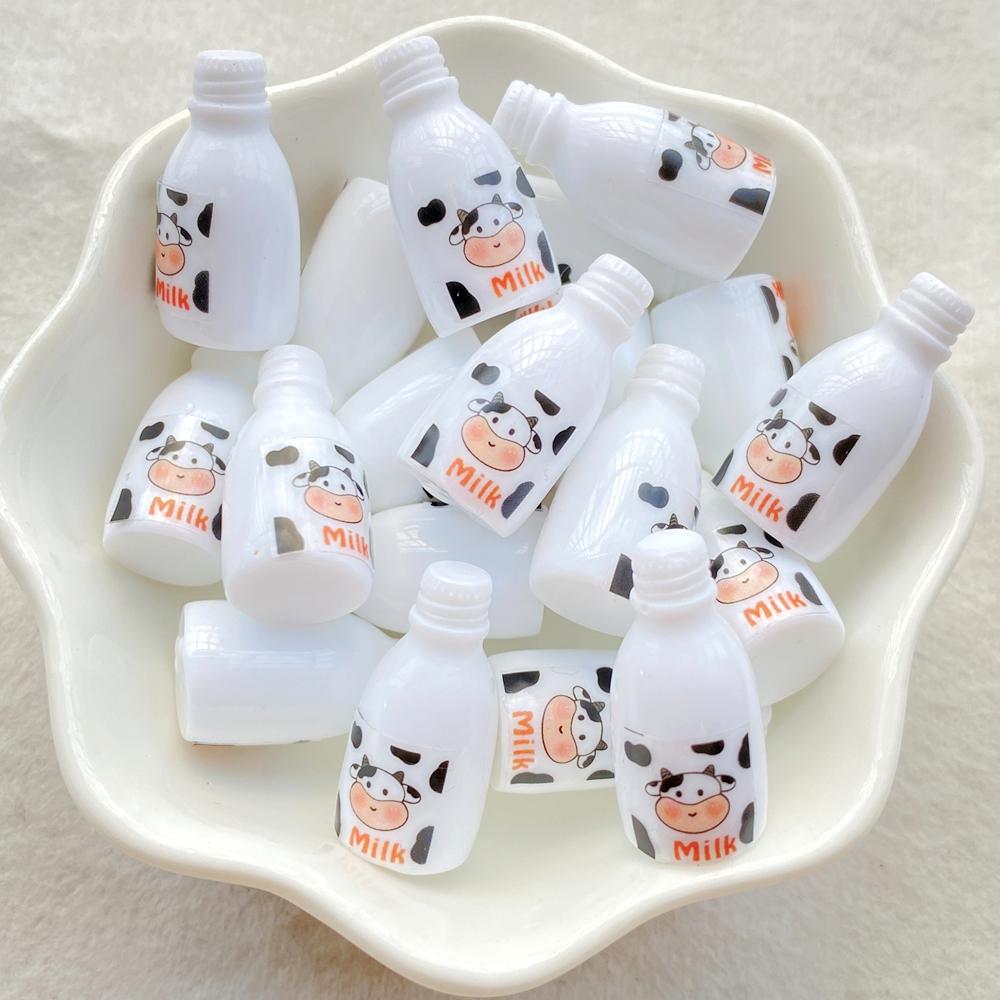 10PCS Cute white cartoon 3D milk beverage bottle for Scrapbooking, Wedding Decor & DIY Jewelry Making Accessories