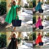 Retro ponadgabarytowa sukienka patchworkowa damska elegancka, dekolt w serek, rękawy z falbanami Midi sukienki letnia damska linia potargana Sundress Vestidos