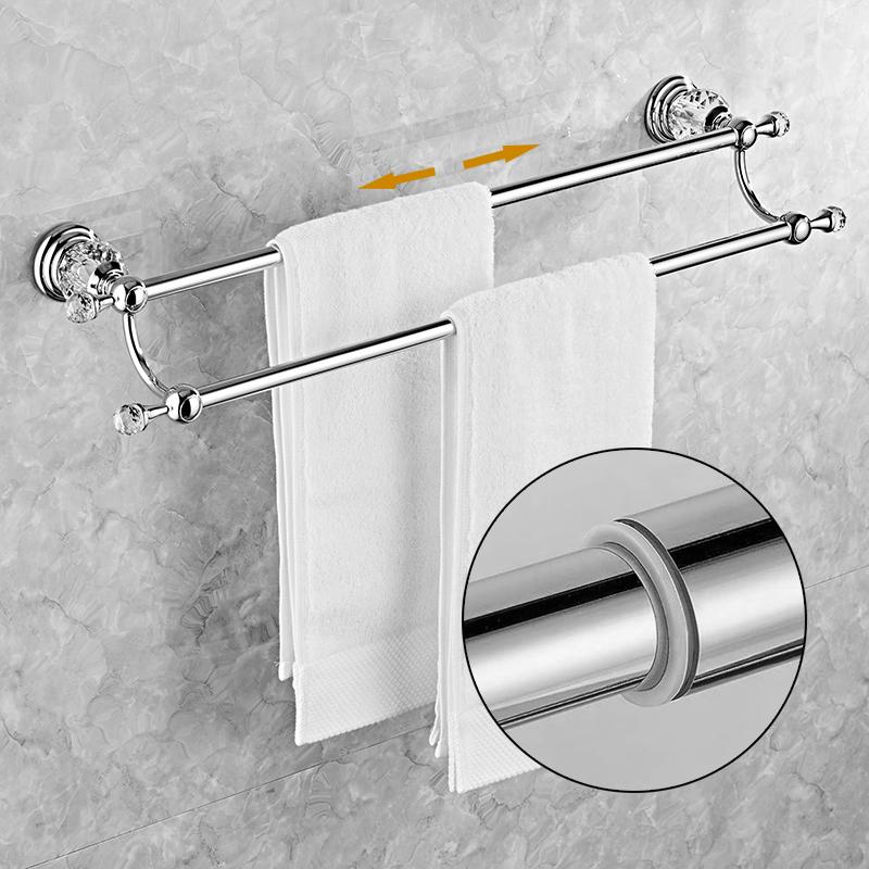 Badkamer Hardware Set Kristal Badhanddoekrek Toiletpapierhouder Zilver Chroom Handdoekrek Toiletborstelhouder Badjashaak EL8130