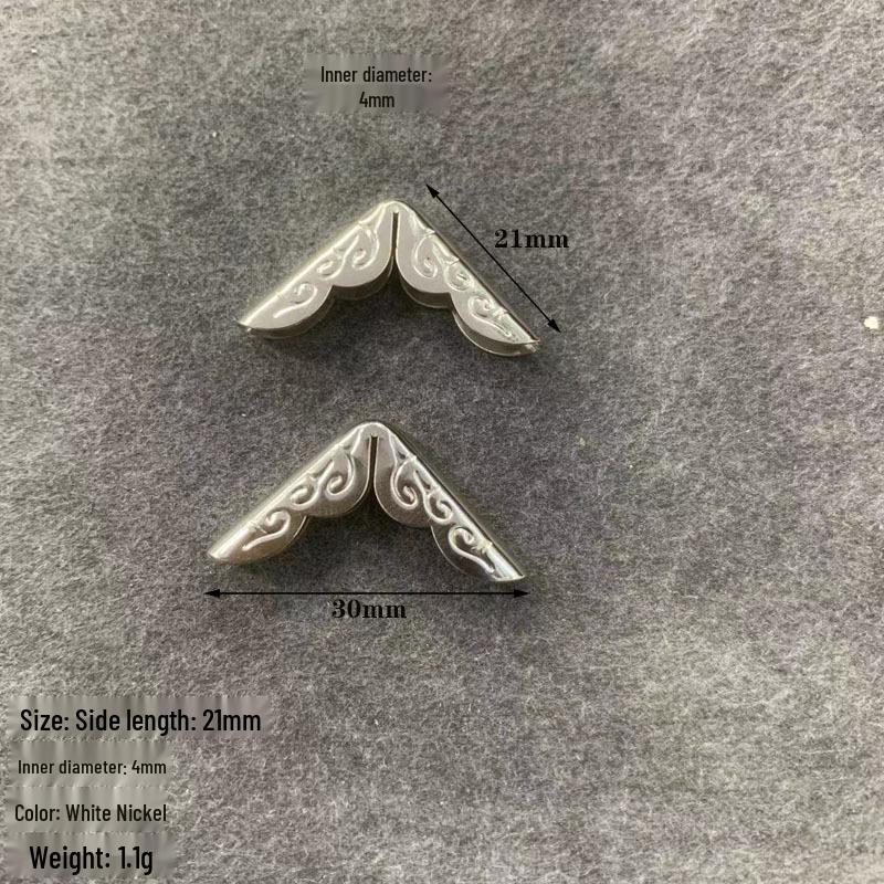 

21x4mm Tinplate Antique Metal Corner Protector for Notebooks, Booklets, Photo Frames, and Account Books