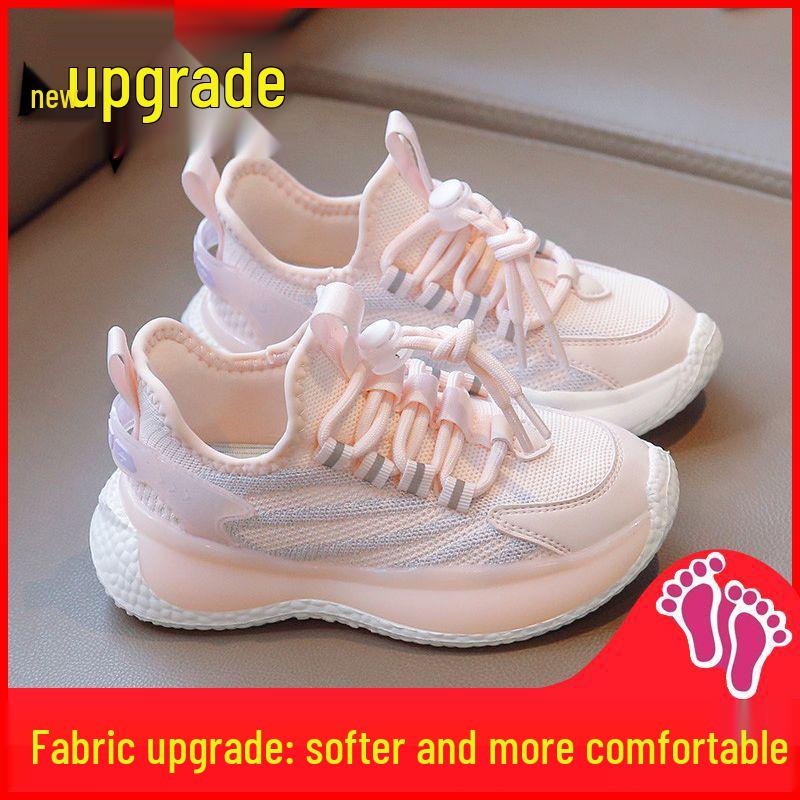 2025 Girls' Soft Sole Mesh Sneakers - Breathable, Non-Slip for Spring & Autumn