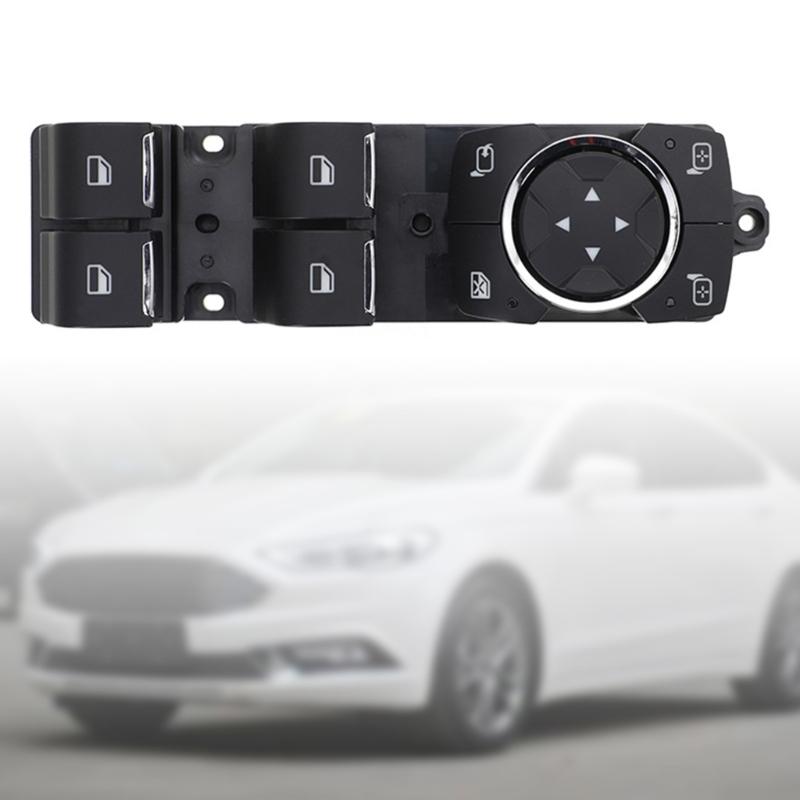 Driver Door Adjust Panel Power Window Switches 2015-2021, DG9T14540CB3JPL Window Lift Part with Visible Four Button Layout and Mirror Pad for Routine