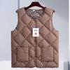 Autumn and Winter New Light Down Cotton Vest Women's Short Pattern Vest Round Neck Fashion Horse