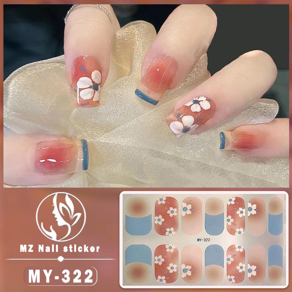 Panda Butterfly 5D No-Bake Nail Stickers - Full Cover, Waterproof, Faux Diamond Design