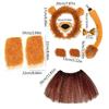 Animal Cosplay Costume for Kid Birthday Cosplay Party, Halloween Lion Dress up Costume, Lion Hairband, Tail, Bowtie