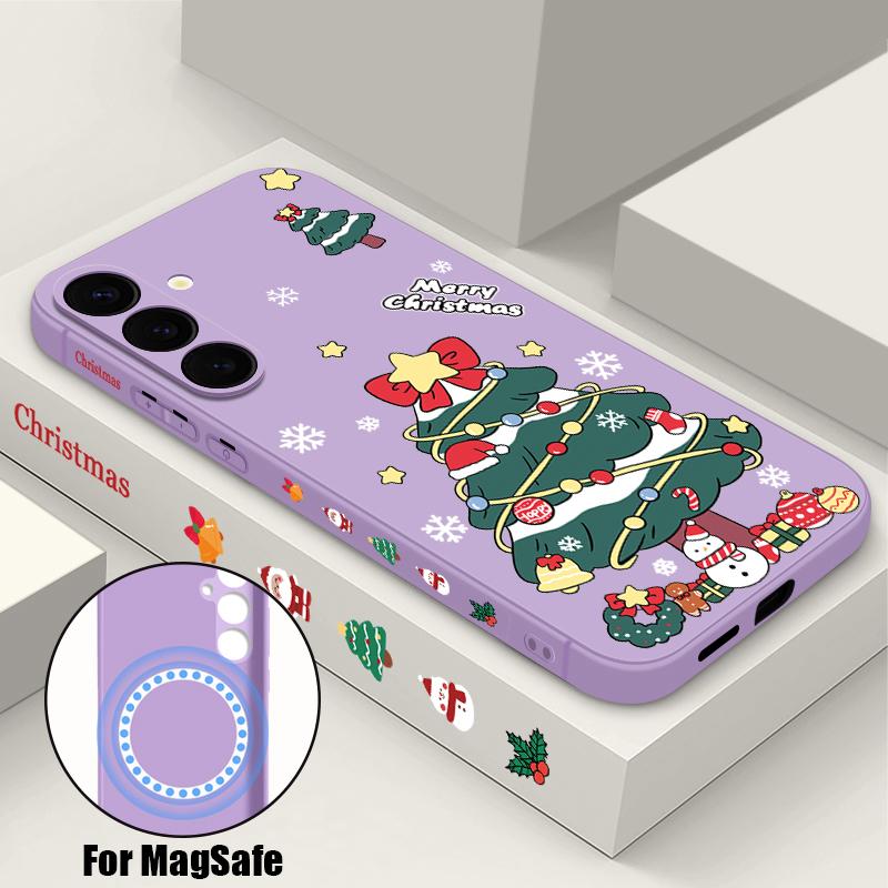 

Cartoon Christmas Case For Samsung Galaxy S24 S23 S22 Ultra S21 Plus S20 S24 FE Magnetic For Magsafe Wireless Charge Phone Cover For Samsung S24 FE