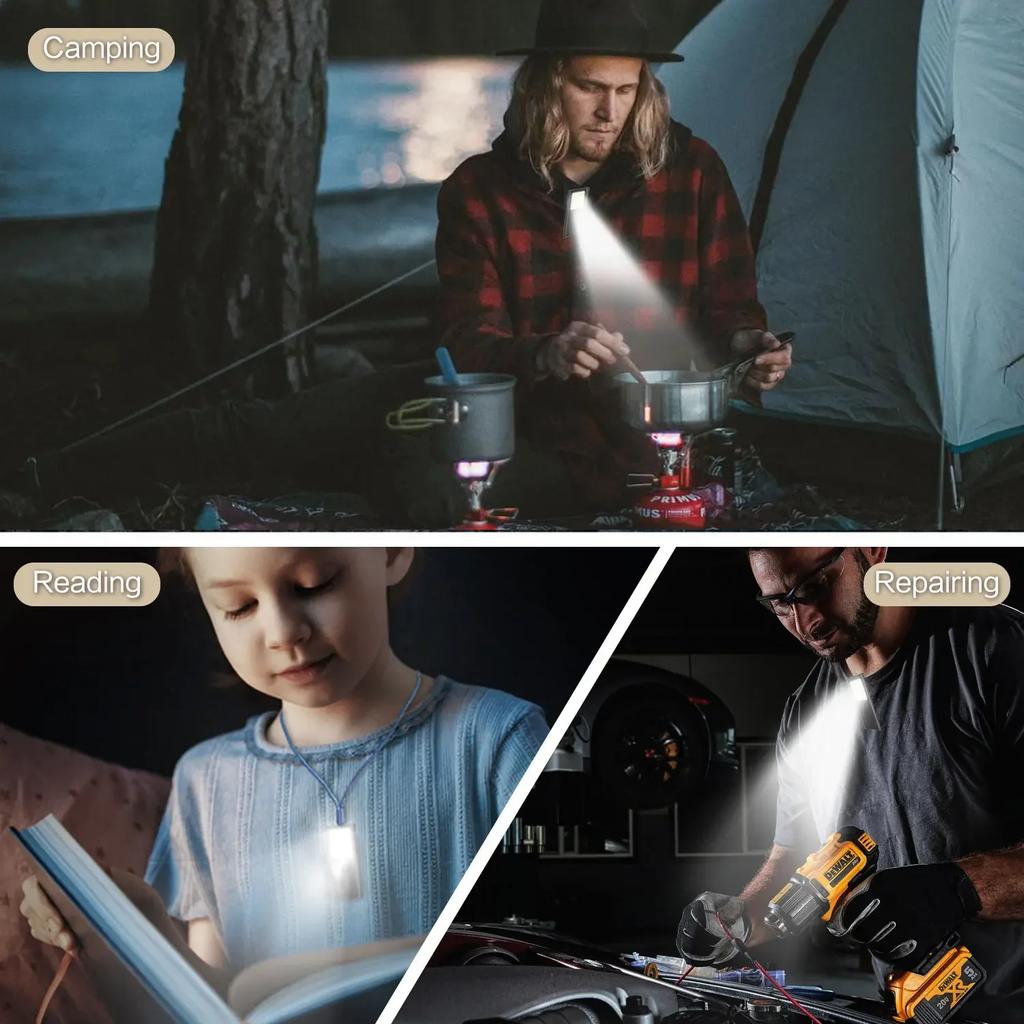 Mini Pocket Work Light Night Running Safety Lights Portable LED Flashlight Rechargeable Small Torch Emergency Light Hands Free