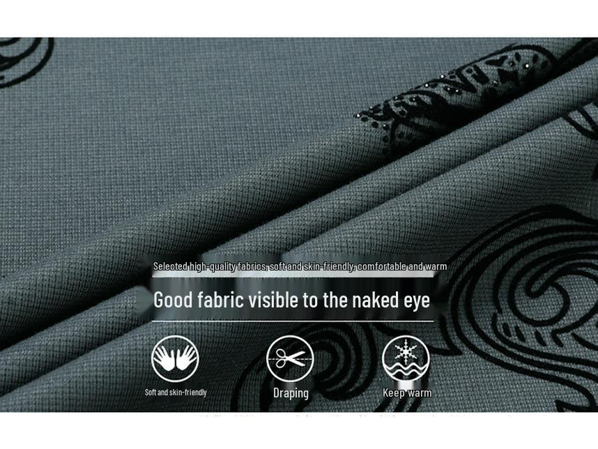 Herr 2025 Rundhals Långärmad Fleece Sweatshirt - Ledig Lös Passform för Höst/Vinter