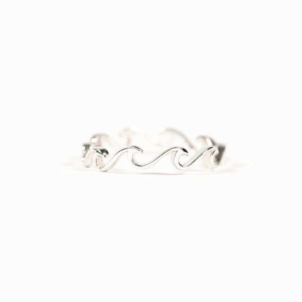 S925 Sterling Silver Sea Wave Luxury Ring - Women's High-End Fashion, European and American Style, Index Finger Design