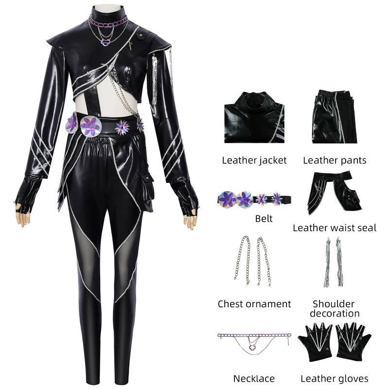 Kpop Demon Hunters Rumi Mira Zoey Cosplay Leather Costume With Pu Fabric For Anime Parties Rumi,Adult M