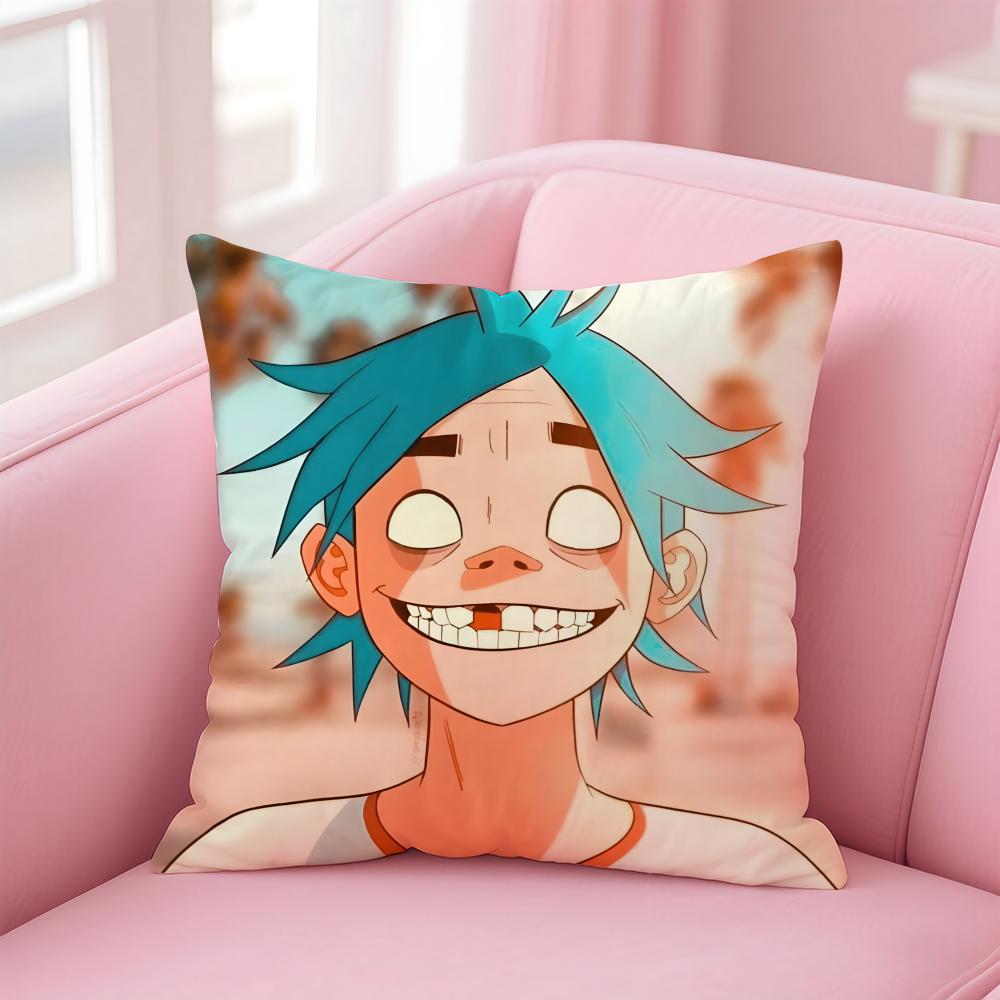 Classic Virtual British Band GGorillaz Cushion Cover Pillow Case Soft Skin Friendly Fabric Concealed Zipper
