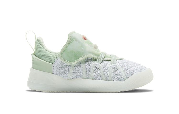 Nike Lebron 18 NRG Slip Resistant Cushioning Abrasion Resistant Basketball Shoes White Green Gray Infant And Toddler CZ4071-002
