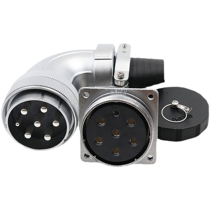 WEIPU WS55 Elbow Aviation Connector Socket, Available In 4, 7, 40, 53, or 61 Cores