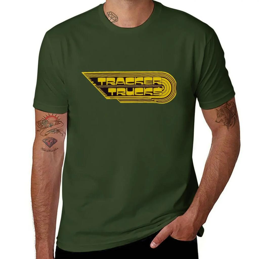 Tracker Trucks, Retro Skateboard T Shirt Design T-shirt Graphics Korean Fashion Black T-shirts for Men