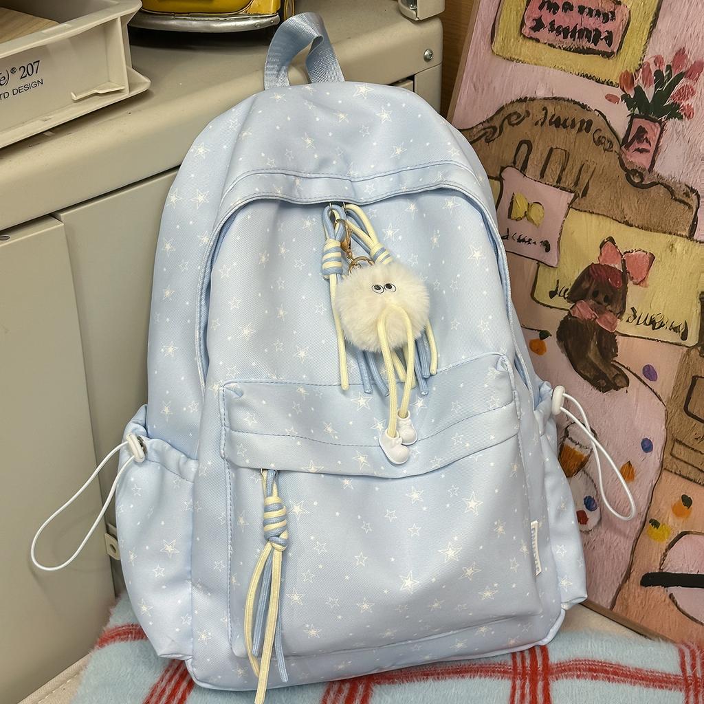 Schoolbag Korean Version Ins College Style Printed Schoolbag Women's Versatile Sweet Backpack Large Capacity Campus Student Lightweight Schoolbag