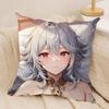 Razor Cute Genshin Impact Cushion Cover Silky Short Plush Invisible Zipper Dustproof Sofa Pillow Case For Home Decor