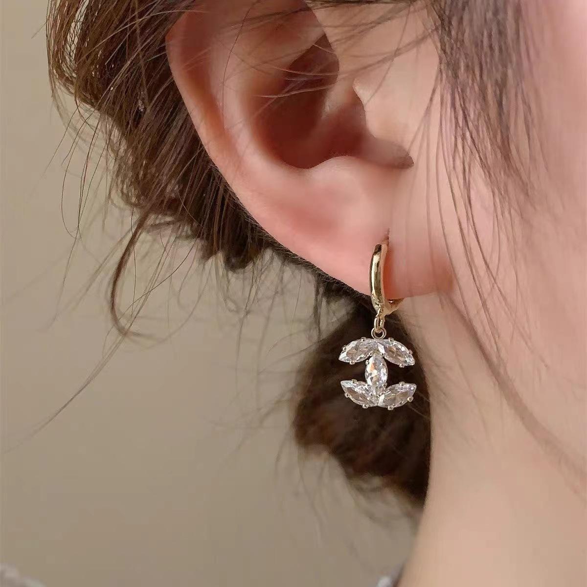 

Серьги со сверкающими цирконами во французском стиле и буквами из микропаве