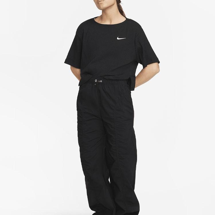Nike Crop Tops Women's Black Crew Neck Moderate DV7871-010