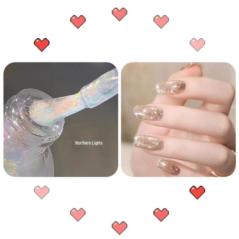 Wine Red Glitter Peel-Off Nail Polish - Long-Lasting Shiny Crystal Burst, 2026 New Internet Celebrity Favorite