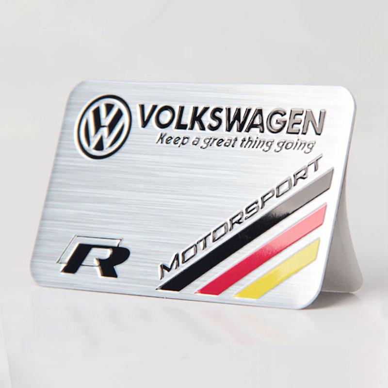 LMN1 Emblems Volkswagen Series Aluminum Badge Car Body Stickers Decals For VW GTI Polo Golf Passat Tiguan Arteon Touareg Taigo Caddy