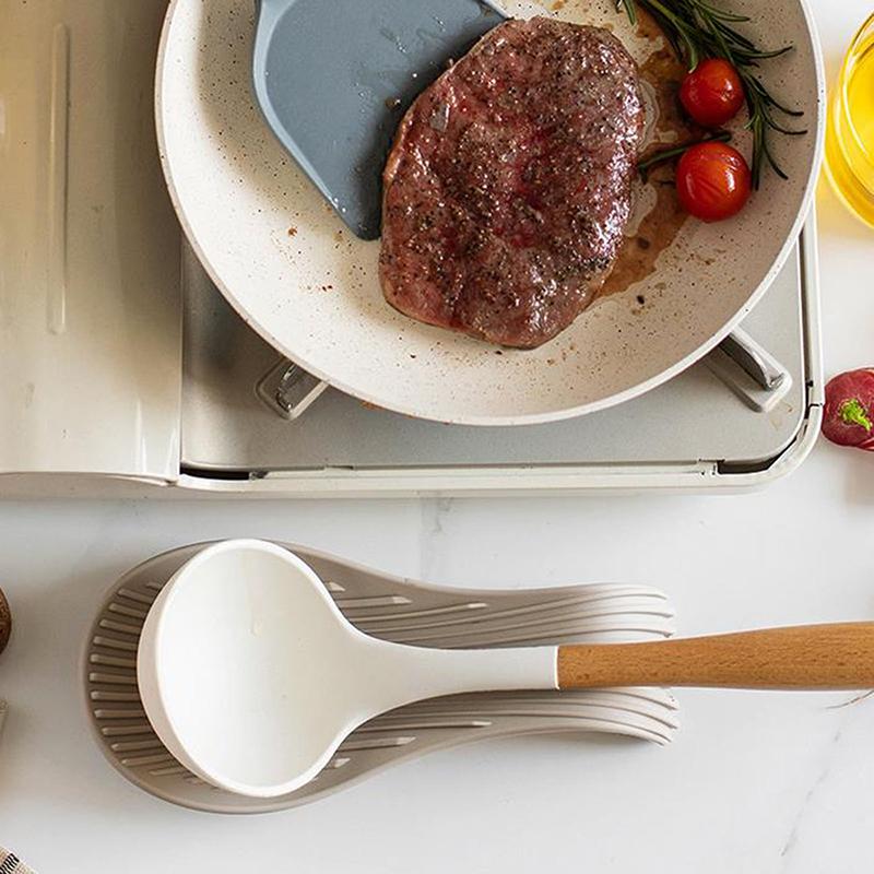 1 Pièce Support de Cuillère en Silicone Repose-Cuillère de Cuisine Ustensile Résistant à la Chaleur Étagères de Rangement Outils de Cuisine Accessoires de Cuisine
