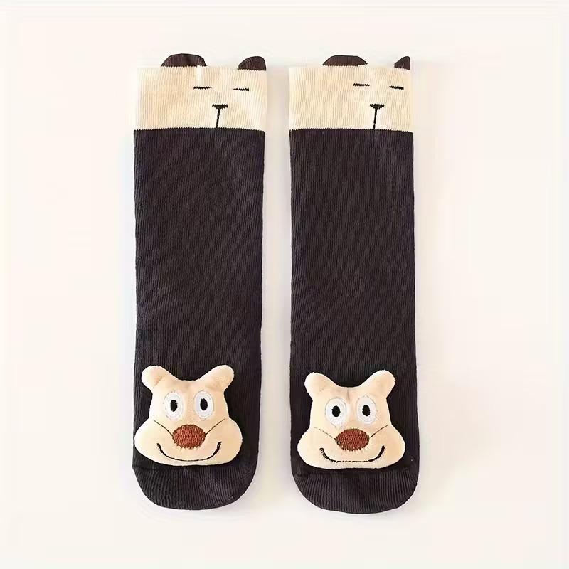 Baby Winter Cartoon Long Sock 3D Animal Over-the-Knee Cotton Socks for Boys and Girls Non-Slip Toddler Socks Christmas Gift