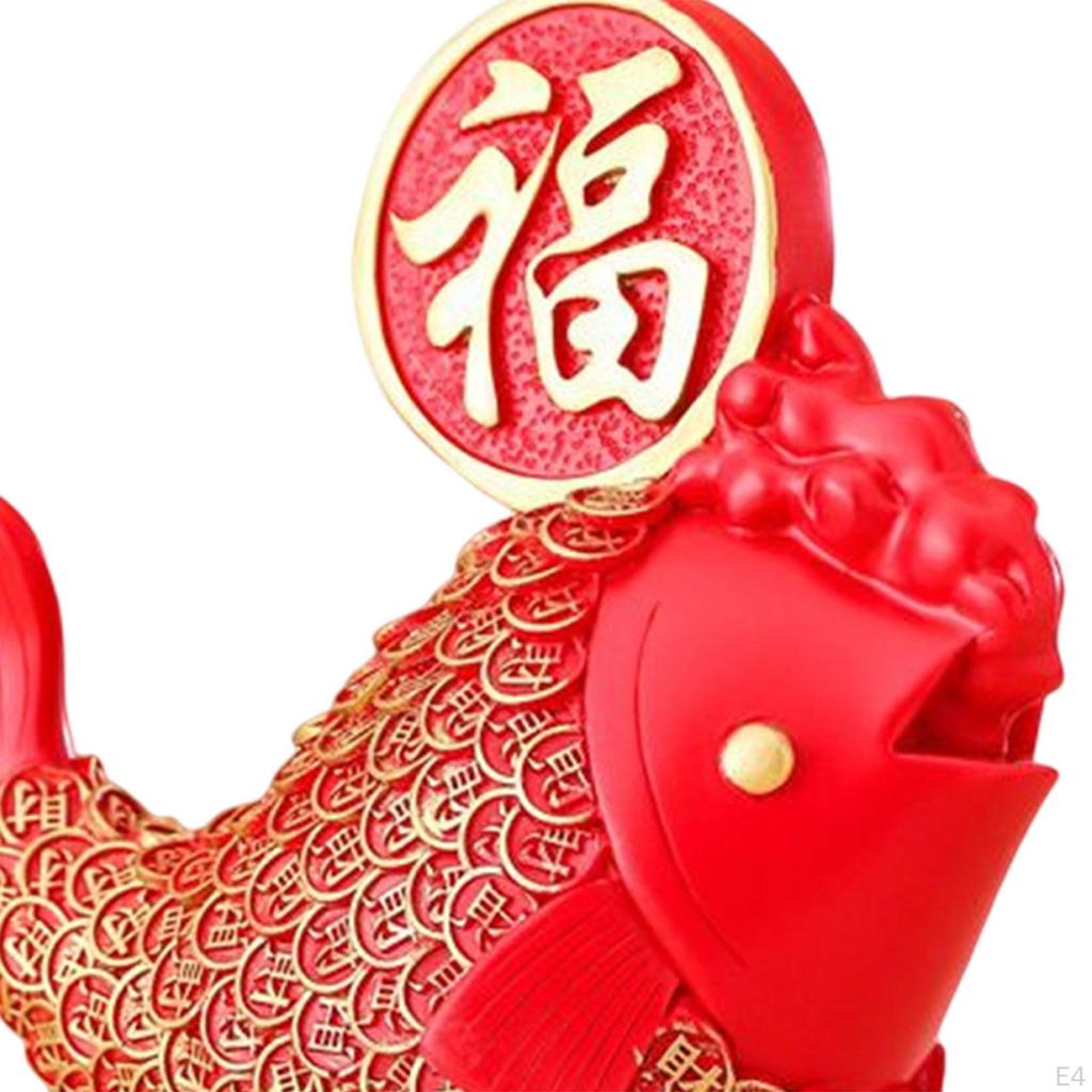 Chinese Fish Statue Collection Gift Feng Shui Ornament Figurine for Desktop Decor