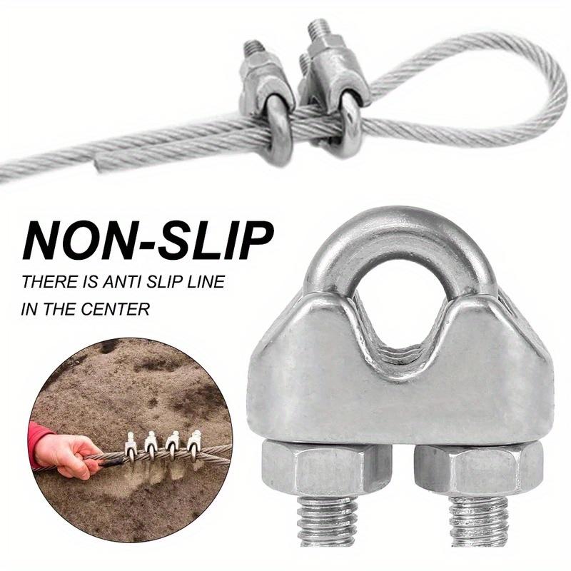 U-Shape M3 Cable Clamps, 3mm Wire Rope Fixing Bolts, Heavy-Duty 304 Saddle Fasteners for Secure Cable Management, Cable Management