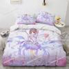 Anime Cardcaptor Sakura Bettwäsche-Set Druck Einzeldecke Steppdecke Bettbezug Bettwäschebezug Kissenbezug 3-teilige Sets Kinder Erwachsene Größe