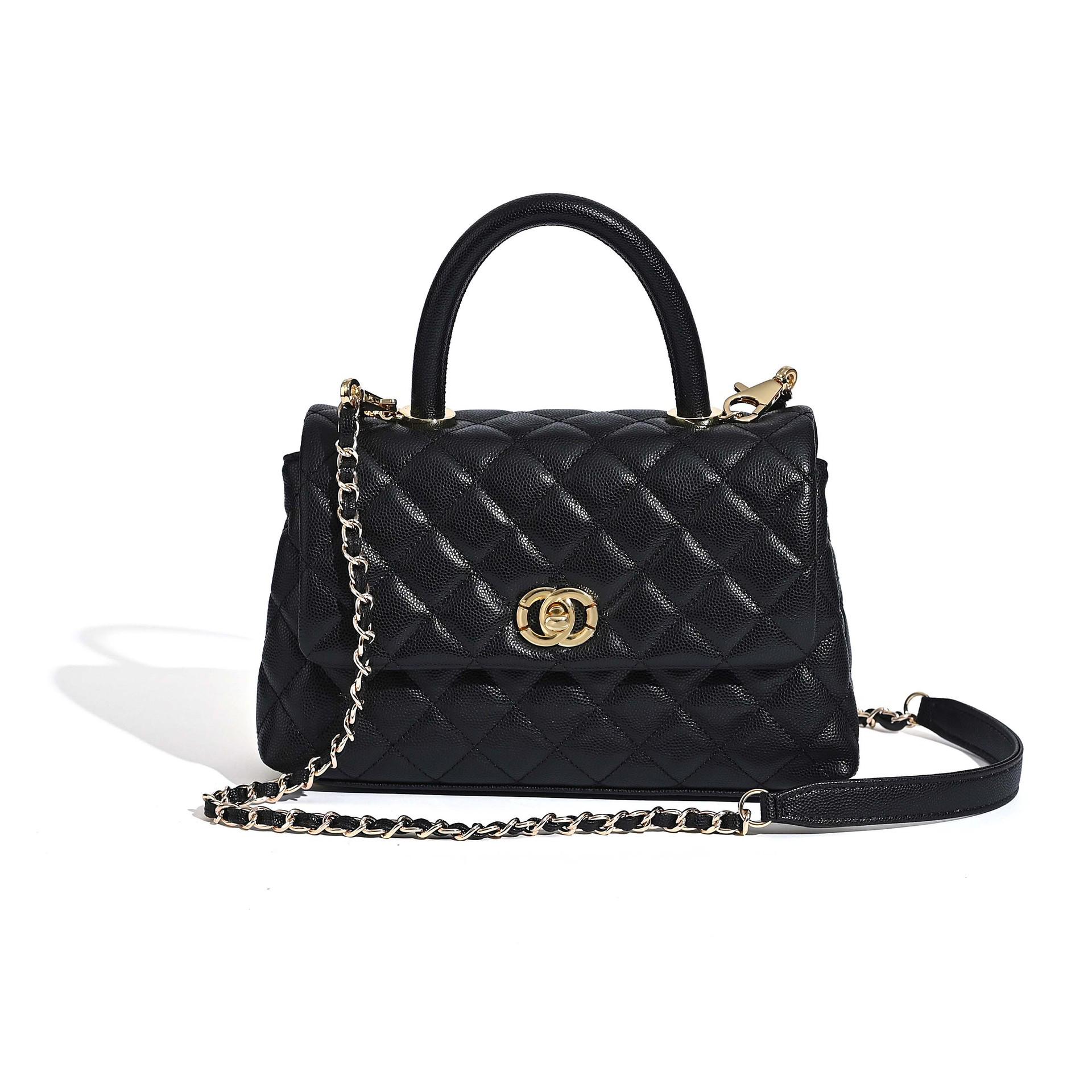 

Жіноча модна сумка через плече з натуральної шкіри з візерунком «ромб» Small: 23x8.5x15cm чорний